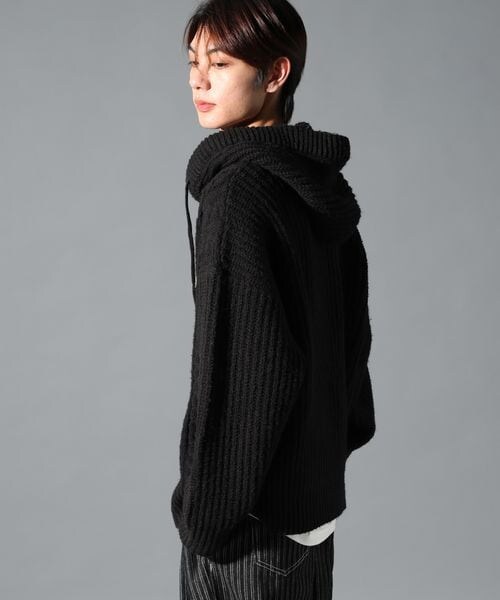 ALAND（エーランド）の「LAND MUSEUM／クロスケーブルフードカーディガン（トップス・グレー(15)/ブラック(19)・S/M/L）」の7枚目の写真