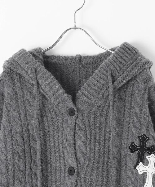 ALAND（エーランド）の「LAND MUSEUM／クロスケーブルフードカーディガン（トップス・グレー(15)/ブラック(19)・S/M/L）」の20枚目の写真