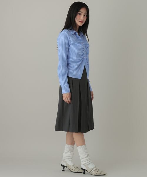 ALAND（エーランド）の「3.3 Field Trip／フロントギャザーコンパクトシャツ（トップス・ブラック(19)/サックス(85)・F）」の9枚目の写真