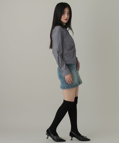 ALAND（エーランド）の「3.3 Field Trip／フロントギャザーコンパクトシャツ（トップス・ブラック(19)/サックス(85)・F）」の5枚目の写真