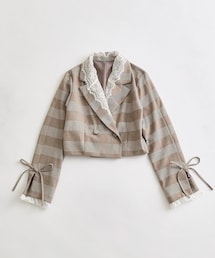 OLIVE des OLIVE | レース衿ショート丈テーラードジャケット(テーラードジャケット)