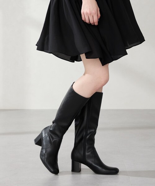 ORiental TRaffic（オリエンタルトラフィック）の「スクエアトゥチャンキーヒールロングブーツ/51501（その他・レディース・ブラック/ブラウン・SS/S/M/L/LL/3L）」の3枚目の写真