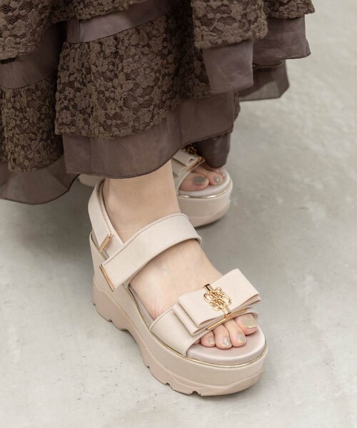 RANDA（ランダ）の「モノグラムリボンボリュームスポーツサンダル（その他・レディース・その他）」の3枚目の写真