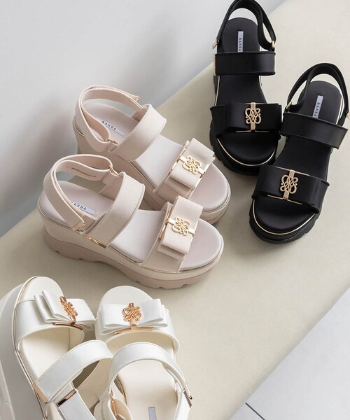 RANDA（ランダ）の「モノグラムリボンボリュームスポーツサンダル（その他・レディース・その他）」の4枚目の写真