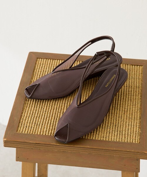 COLLAGE GALLARDAGALANTE(コラージュガリャルダガランテ)の「【PAPILLONNER/パピヨネ】メッシュオープントゥ(パンプス・レディース・ブラウン/ブラック・M/S/L)」の1枚目の写真