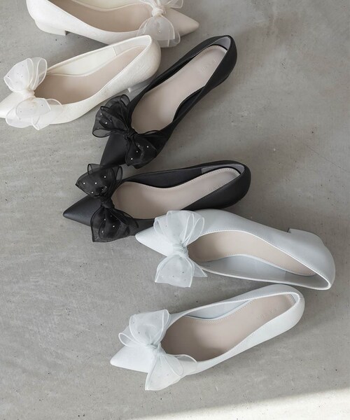 RANDA（ランダ）の「2WAY シアーリボンチャンキーヒールパンプス（その他・レディース・その他）」の4枚目の写真