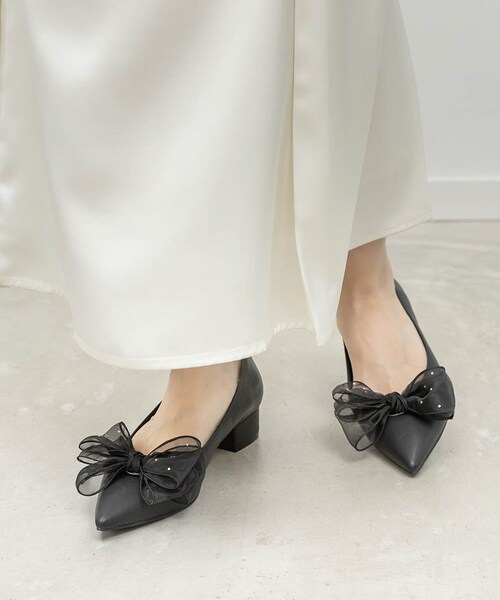 RANDA（ランダ）の「2WAY シアーリボンチャンキーヒールパンプス（その他・レディース・その他）」の5枚目の写真