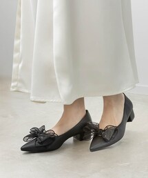 RANDA | 2WAY シアーリボンチャンキーヒールパンプス