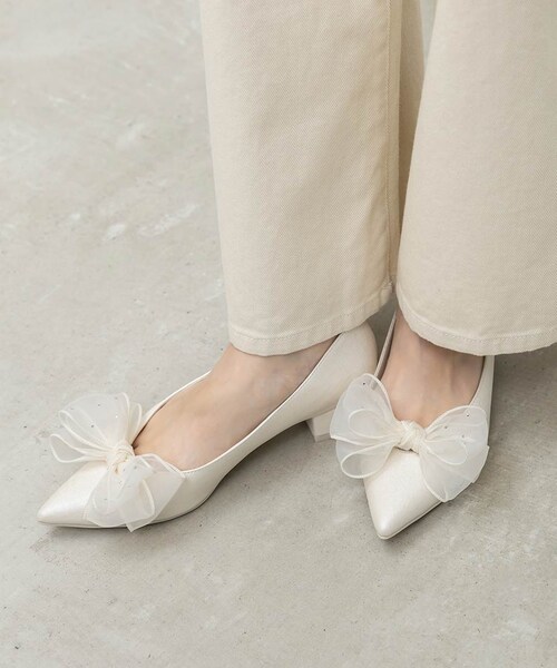 RANDA（ランダ）の「2WAY シアーリボンチャンキーヒールパンプス（その他・レディース・その他）」の3枚目の写真