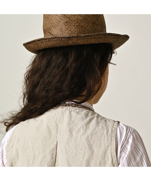 45R（フォーティファイブアール）の「綿麻ツイードのダブルベスト（ジャケット/アウター・レディース・72-ブルーグレンチェック/82-茶グレンチェック・02-M/03-L）」の10枚目の写真