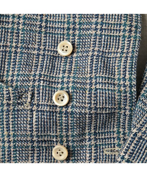 45R（フォーティファイブアール）の「綿麻ツイードのダブルベスト（ジャケット/アウター・レディース・72-ブルーグレンチェック/82-茶グレンチェック・02-M/03-L）」の14枚目の写真
