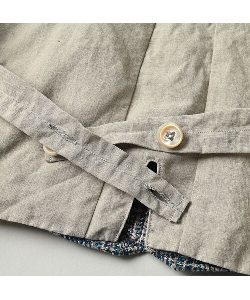 45R（フォーティファイブアール）の「綿麻ツイードのダブルベスト（ジャケット/アウター・レディース・72-ブルーグレンチェック/82-茶グレンチェック・02-M/03-L）」の18枚目の写真