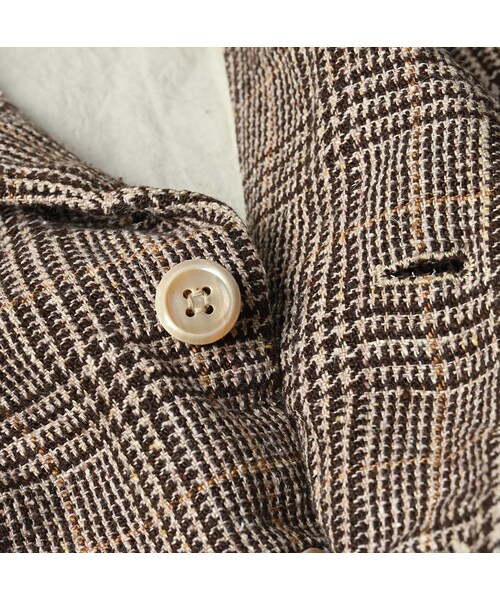 45R（フォーティファイブアール）の「綿麻ツイードの908ジャケッター（ジャケット/アウター・レディース・72-ブルーグレンチェック/82-茶グレンチェック・02-S/03-M/04-L）」の19枚目の写真