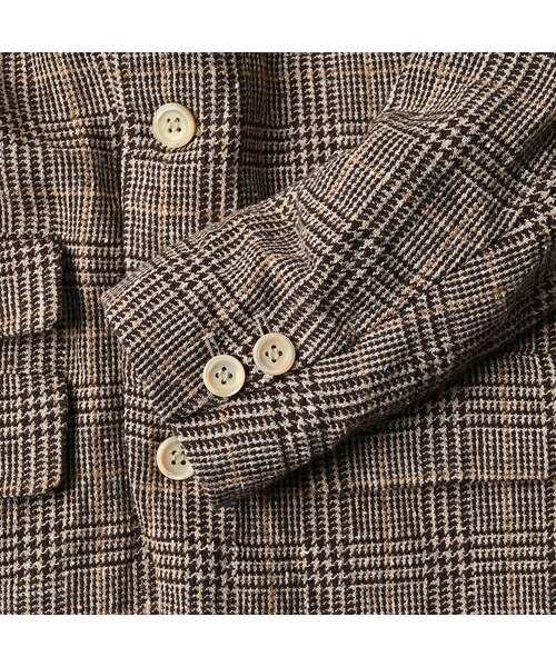 45R（フォーティファイブアール）の「綿麻ツイードの908ジャケッター（ジャケット/アウター・レディース・72-ブルーグレンチェック/82-茶グレンチェック・02-S/03-M/04-L）」の21枚目の写真