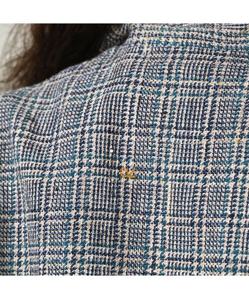 45R（フォーティファイブアール）の「綿麻ツイードの908ジャケッター（ジャケット/アウター・レディース・72-ブルーグレンチェック/82-茶グレンチェック・02-S/03-M/04-L）」の17枚目の写真