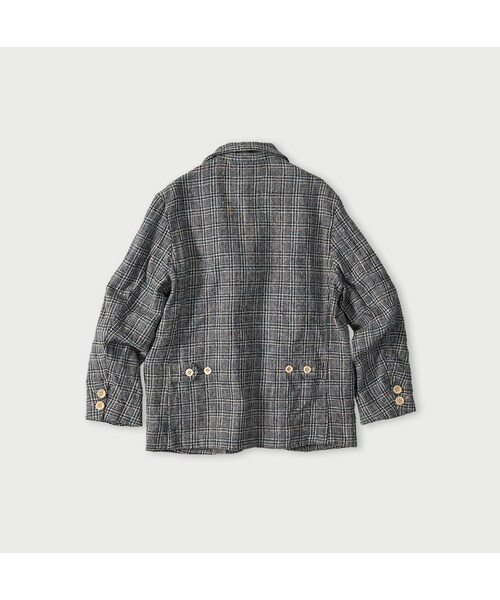 45R（フォーティファイブアール）の「綿麻ツイードの908ジャケッター（ジャケット/アウター・レディース・72-ブルーグレンチェック/82-茶グレンチェック・02-S/03-M/04-L）」の3枚目の写真