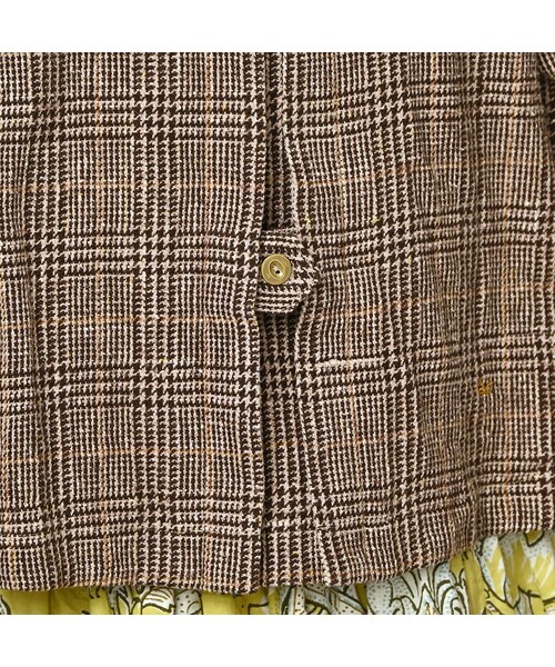 45R(フォーティファイブアール)の「綿麻ツイードのアニーシングルジャケット(ジャケット/アウター・レディース・72-ブルーグレンチェック/82-茶グレンチェック・02-M/03-L)」の11枚目の写真