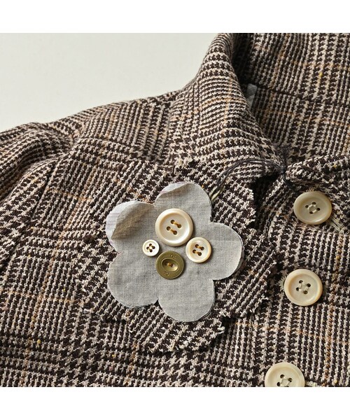 45R(フォーティファイブアール)の「綿麻ツイードのアニーシングルジャケット(ジャケット/アウター・レディース・72-ブルーグレンチェック/82-茶グレンチェック・02-M/03-L)」の20枚目の写真