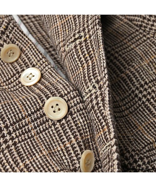 45R(フォーティファイブアール)の「綿麻ツイードのアニーシングルジャケット(ジャケット/アウター・レディース・72-ブルーグレンチェック/82-茶グレンチェック・02-M/03-L)」の14枚目の写真