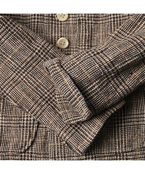 45R(フォーティファイブアール)の「綿麻ツイードのアニーシングルジャケット(ジャケット/アウター・レディース・72-ブルーグレンチェック/82-茶グレンチェック・02-M/03-L)」の16枚目の写真