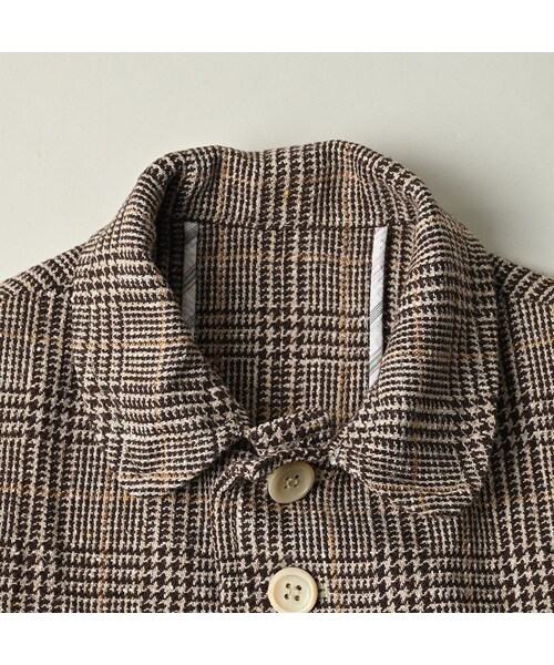 45R(フォーティファイブアール)の「綿麻ツイードのアニーシングルジャケット(ジャケット/アウター・レディース・72-ブルーグレンチェック/82-茶グレンチェック・02-M/03-L)」の13枚目の写真