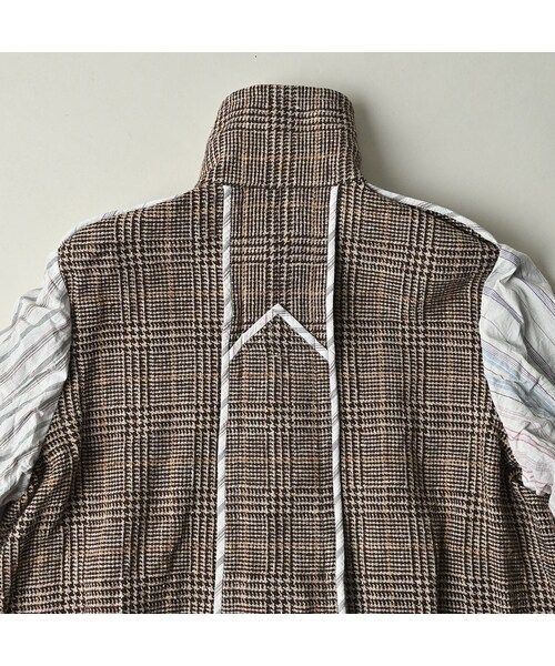 45R(フォーティファイブアール)の「綿麻ツイードのアニーシングルジャケット(ジャケット/アウター・レディース・72-ブルーグレンチェック/82-茶グレンチェック・02-M/03-L)」の19枚目の写真