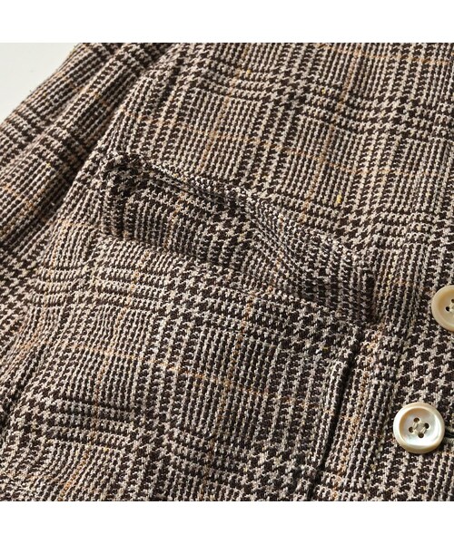 45R(フォーティファイブアール)の「綿麻ツイードのアニーシングルジャケット(ジャケット/アウター・レディース・72-ブルーグレンチェック/82-茶グレンチェック・02-M/03-L)」の15枚目の写真