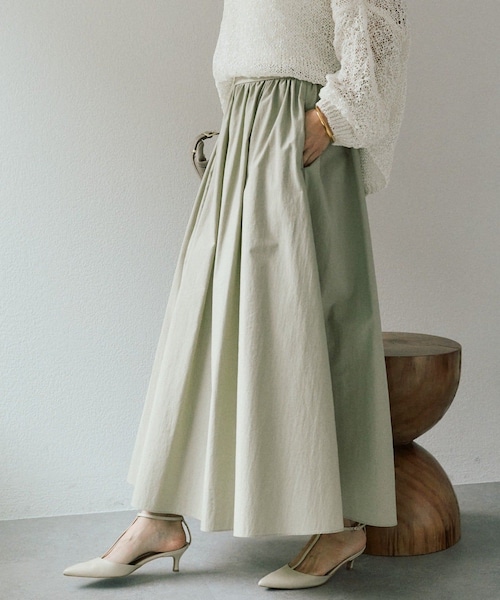 予約【セットアップ対応可】フォルムギャザースカート