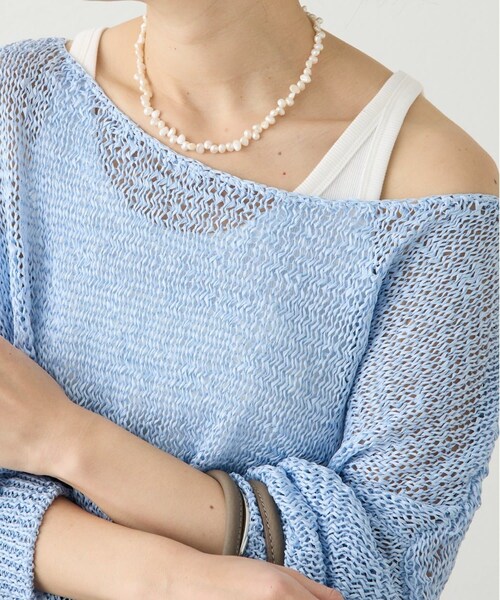 RIVE DROITE（リヴドロワ）の「予約【レイヤードスタイルに◎】ミニマルテレコタンク（タンクトップ・レディース・ホワイト/ベージュ/ブラウン・F）」の2枚目の写真