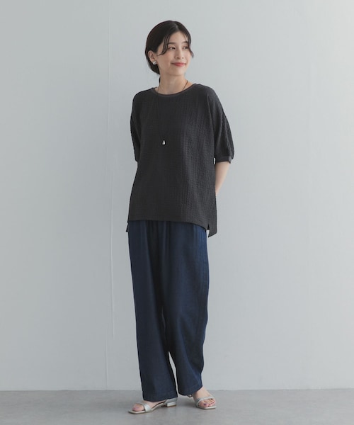 URBAN RESEARCH DOORS(アーバンリサーチドアーズ)の「ワッシャーカットドルマンプルオーバー(Tシャツ/カットソー・レディース・CHARCOAL/GREIGE/BLUE・Free)」の11枚目の写真