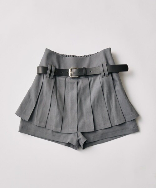 OLIVE des OLIVE(オリーブデオリーブ)の「ベルト付きプリーツスカパン(スカート・レディース・ブラウン/グレー/ブラック・FREE)」の3枚目の写真