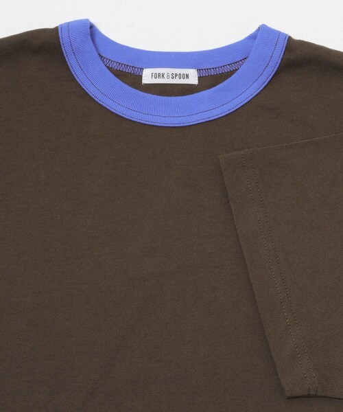 URBAN RESEARCH DOORS（アーバンリサーチドアーズ）の「FORK&SPOON　リンガーショートスリーブTシャツ（Tシャツ/カットソー・メンズ・GRYxCCL/BRNxSAX/NVYxGRN・4/5）」の13枚目の写真