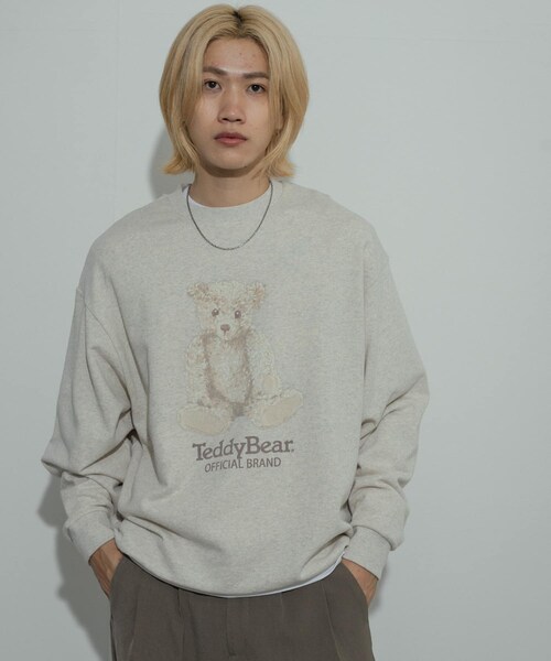 SENSE OF PLACE by URBAN RESEARCH（センスオブプレイスバイアーバンリサーチ）の「『別注』TeddyBear×SENSE OF PLACE　テディベアクルーネックスウェット（スウェット・メンズ・NAVY/OATMEAL/MINT・M/L）」の6枚目の写真