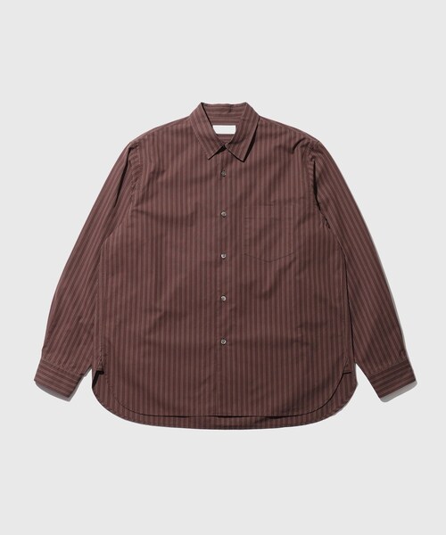ADAM ET ROPE'（アダムエロペ）の「ストライプタイプライターレギュラーカラーシャツ（シャツ/ブラウス・メンズ・ダークブラウン/ブルー系・L/M）」の20枚目の写真