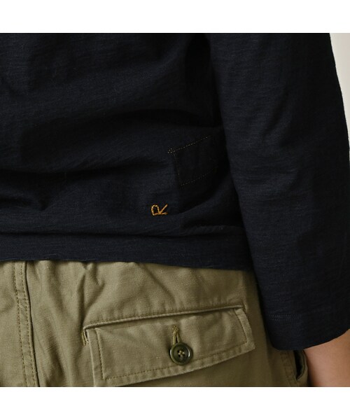 45R(フォーティファイブアール)の「ペーペー君のベタッチプリント四角Tシャツ(再び・影色納戸)(トップス・レディース・75-影色納戸・01-S/02-M/03-L/04-XL/05-XXL)」の10枚目の写真