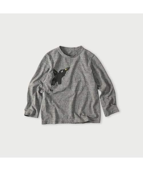 45R(フォーティファイブアール)の「ペーペー君のベタッチプリント四角Tシャツ(再び・トップ)(トップス・レディース・05-ボーンホワイト/23-グレートップ/62-カーキトップ・01-S/02-M/03-L/04-XL/05-XXL)」の2枚目の写真