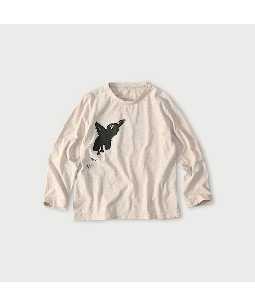 45R(フォーティファイブアール)の「ペーペー君のベタッチプリント四角Tシャツ(再び・トップ)(トップス・レディース・05-ボーンホワイト/23-グレートップ/62-カーキトップ・01-S/02-M/03-L/04-XL/05-XXL)」の1枚目の写真