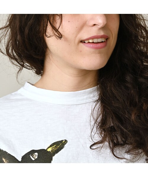 45R（フォーティファイブアール）の「ペーペー君のベタッチプリント四角Tシャツ（再び）（トップス・レディース・02-シロ・02-M/03-L/04-XL/05-XXL）」の7枚目の写真