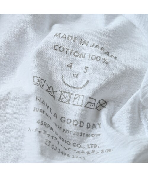 45R（フォーティファイブアール）の「ペーペー君のベタッチプリント四角Tシャツ（再び）（トップス・レディース・02-シロ・02-M/03-L/04-XL/05-XXL）」の14枚目の写真