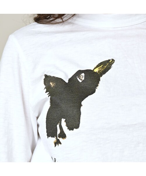 45R（フォーティファイブアール）の「ペーペー君のベタッチプリント四角Tシャツ（再び）（トップス・レディース・02-シロ・02-M/03-L/04-XL/05-XXL）」の8枚目の写真