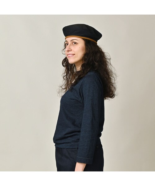 45R(フォーティファイブアール)の「45rpmロゴトリコ刺繍の四角Tシャツ(再び・インディゴ)(トップス・レディース・71-ダッシュインディゴ/73-R66/75-影色納戸・01-S/02-M/03-L/04-XL/05-XXL)」の7枚目の写真