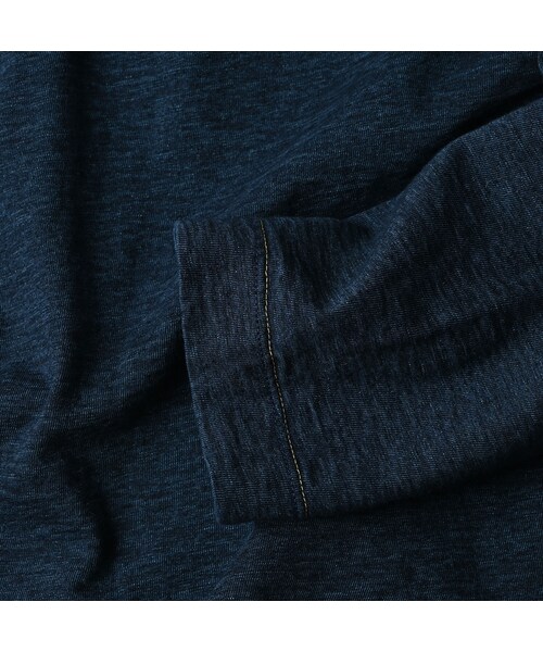 45R(フォーティファイブアール)の「45rpmロゴトリコ刺繍の四角Tシャツ(再び・インディゴ)(トップス・レディース・71-ダッシュインディゴ/73-R66/75-影色納戸・01-S/02-M/03-L/04-XL/05-XXL)」の14枚目の写真