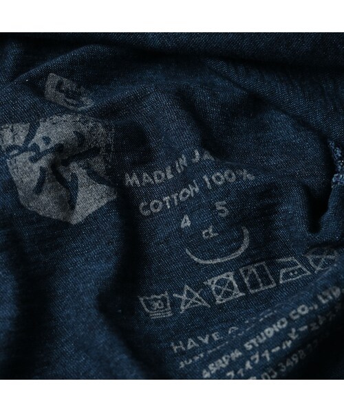 45R(フォーティファイブアール)の「45rpmロゴトリコ刺繍の四角Tシャツ(再び・インディゴ)(トップス・レディース・71-ダッシュインディゴ/73-R66/75-影色納戸・01-S/02-M/03-L/04-XL/05-XXL)」の17枚目の写真