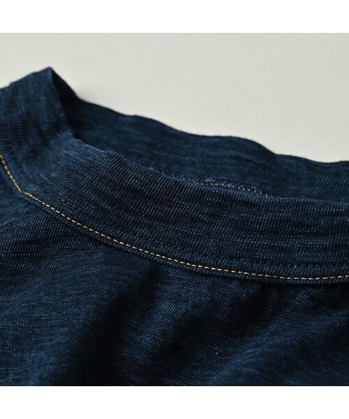 45R(フォーティファイブアール)の「45rpmロゴトリコ刺繍の四角Tシャツ(再び・インディゴ)(トップス・レディース・71-ダッシュインディゴ/73-R66/75-影色納戸・01-S/02-M/03-L/04-XL/05-XXL)」の13枚目の写真