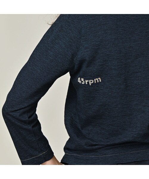 45R(フォーティファイブアール)の「45rpmロゴトリコ刺繍の四角Tシャツ(再び・インディゴ)(トップス・レディース・71-ダッシュインディゴ/73-R66/75-影色納戸・01-S/02-M/03-L/04-XL/05-XXL)」の11枚目の写真
