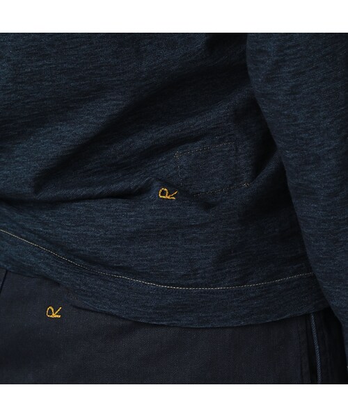 45R(フォーティファイブアール)の「45rpmロゴトリコ刺繍の四角Tシャツ(再び・インディゴ)(トップス・レディース・71-ダッシュインディゴ/73-R66/75-影色納戸・01-S/02-M/03-L/04-XL/05-XXL)」の12枚目の写真