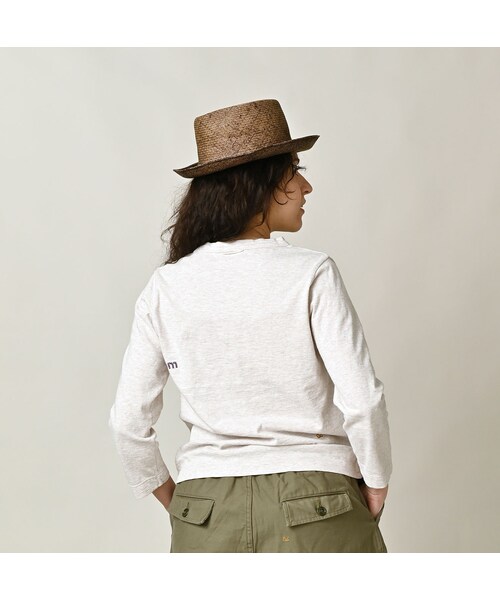 45R（フォーティファイブアール）の「45rpmロゴトリコ刺繍の四角Tシャツ（再び・トップ）（トップス・レディース・05-ボーンホワイト・01-S/02-M/03-L/04-XL/05-XXL）」の6枚目の写真