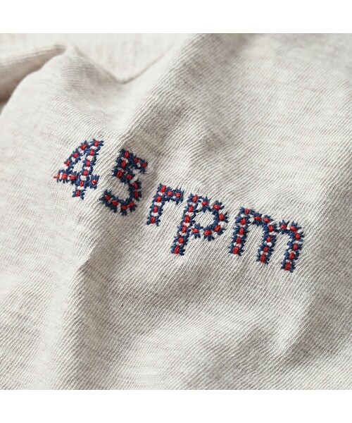 45R（フォーティファイブアール）の「45rpmロゴトリコ刺繍の四角Tシャツ（再び・トップ）（トップス・レディース・05-ボーンホワイト・01-S/02-M/03-L/04-XL/05-XXL）」の13枚目の写真