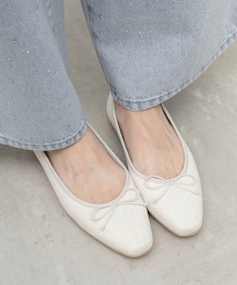 RANDA | 軽量 スクエアトゥフラットパンプス