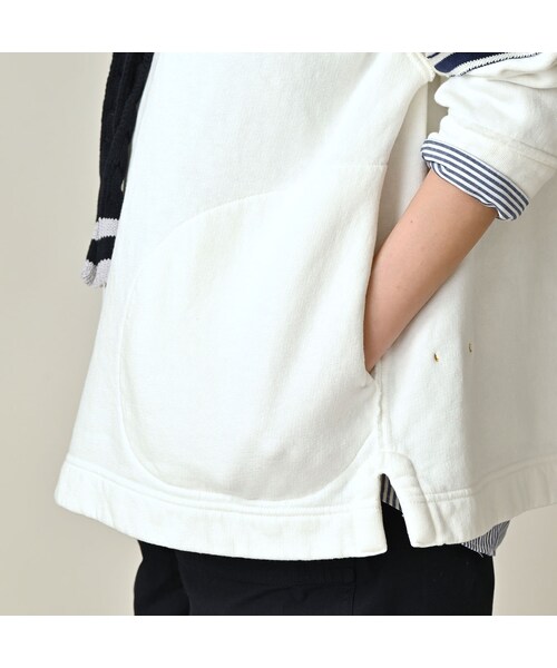 45R（フォーティファイブアール）の「葉山ものがたり 裏毛の908ブルーオーシャンケーブルフーディ（トップス・レディース・06-アンティークホワイト・02-S/04-L）」の13枚目の写真